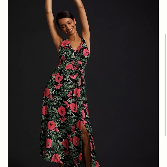 Maeve Anthropologie ruched midi dress - Picture 1 of 16